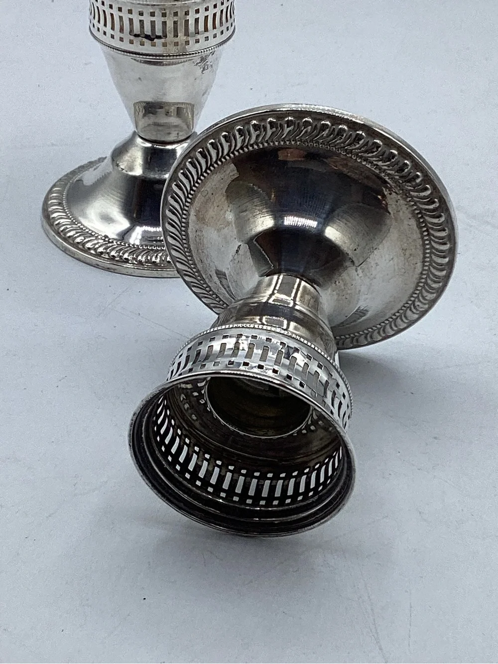 Sterling Silver Duchin Creation weighted candle holders, set of two. Vintage